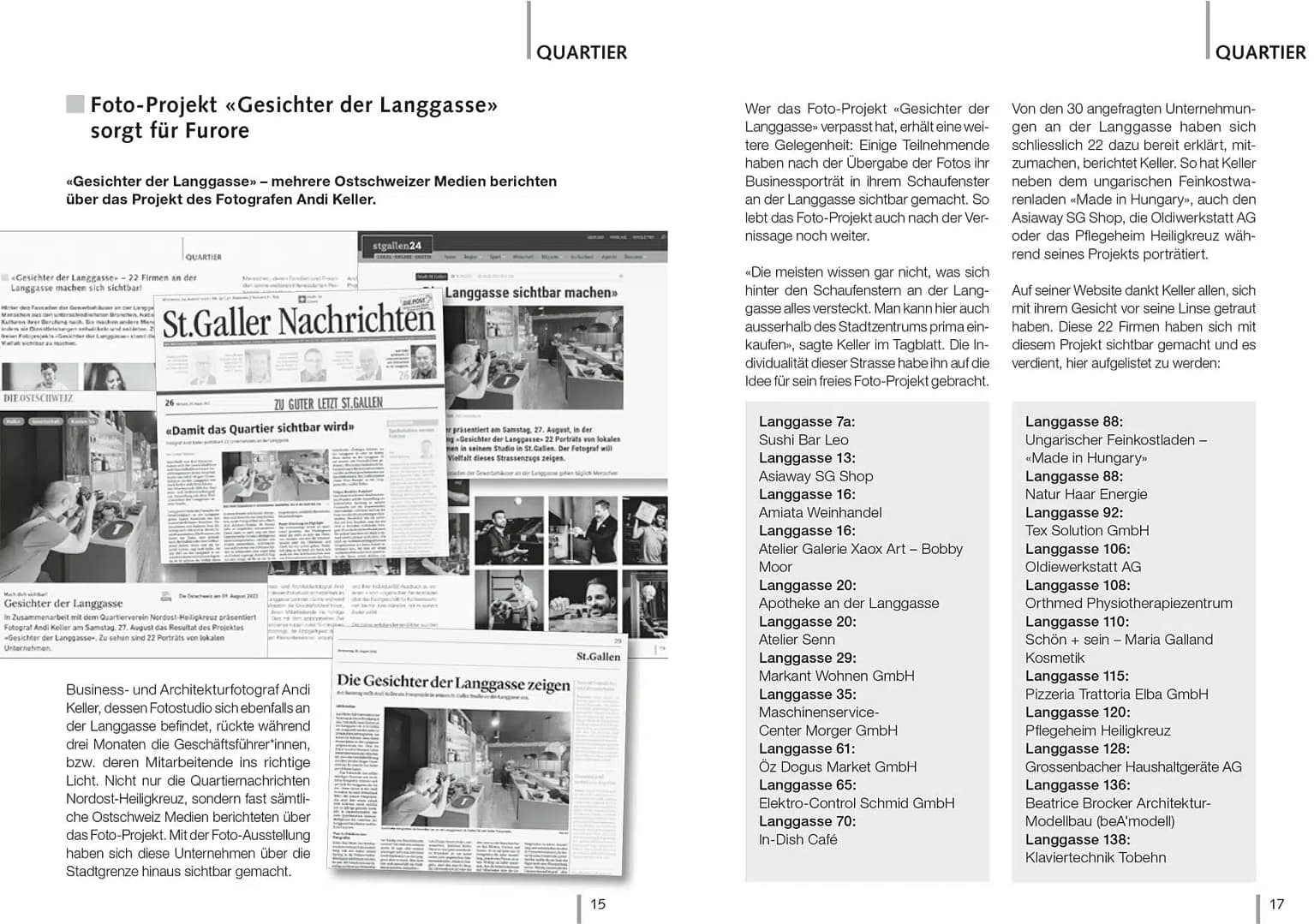 221201 Quartiernachrichten Langgasse Fotoprojekt sorgt fuer Furore