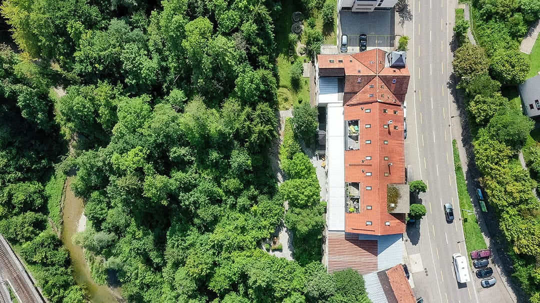 Bessere Luftaufnahmen in St.Gallen zeigen Umgebung um Häuser