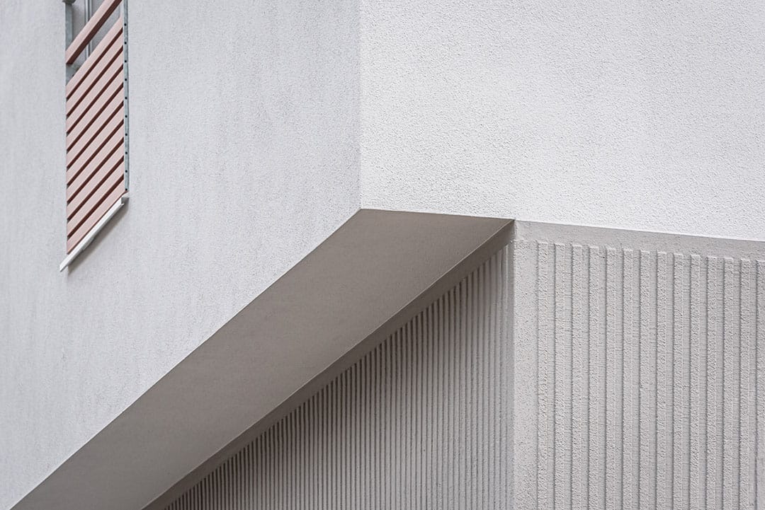 Zentrumsnaher Architekturfotograf in St. Gallen präsentiert Foto von Fassadendetail 